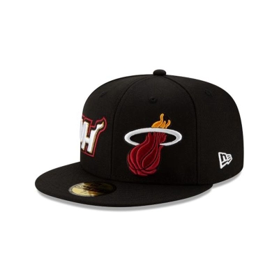 Miami Heat Gorra | New Era NBA Double Hit 59fifty Fitted Cap Mexico - Negros